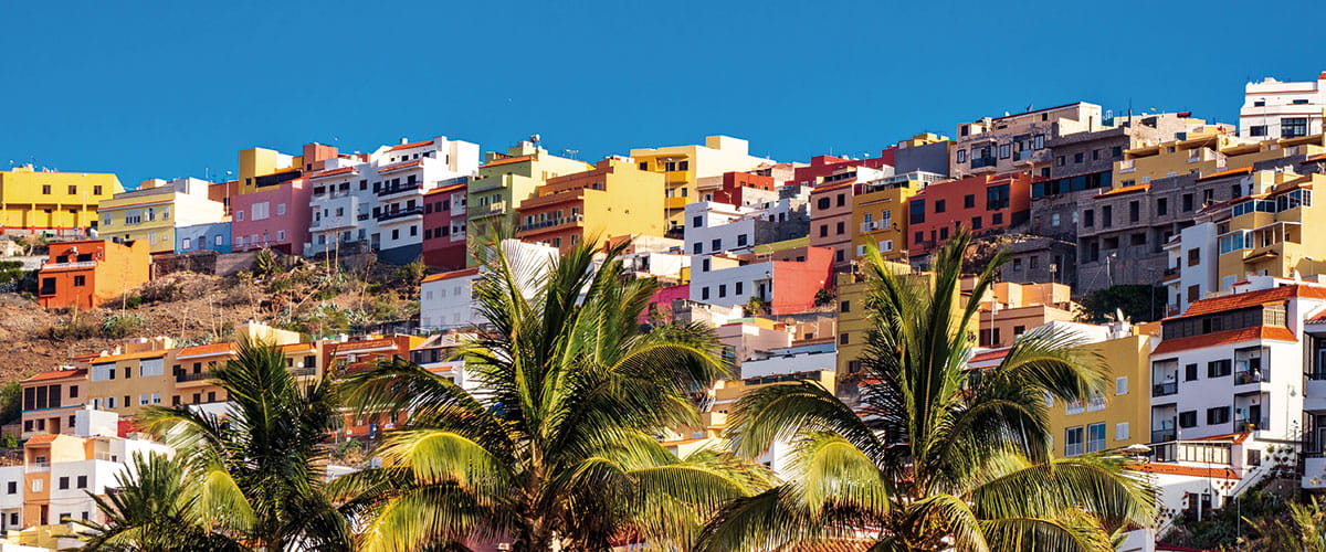 Colourful houses in San Sebastian, Canary Islands